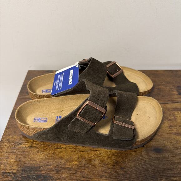 NEW Birkenstock Arizona BS Women’s 8, Mocha Brown (Mocca) Suede Leather Sandals - Picture 1 of 7